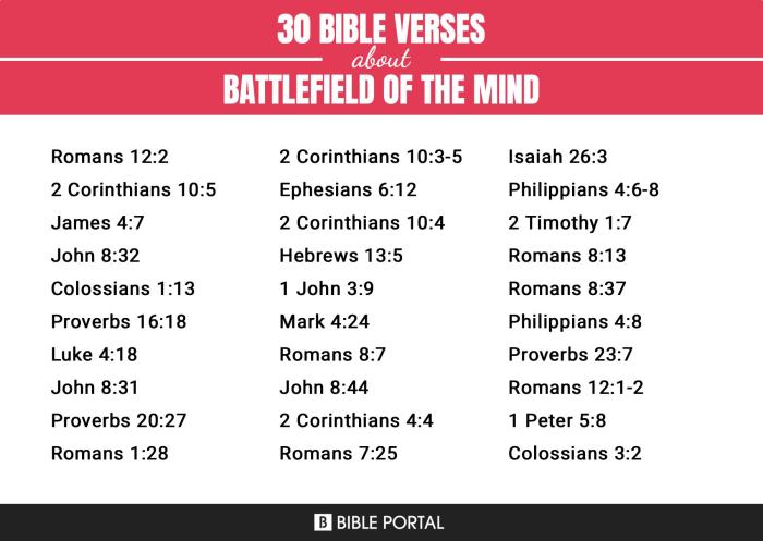 Battlefield of the mind scriptures