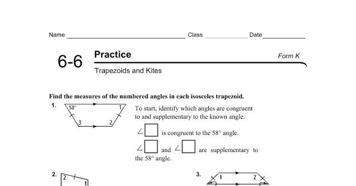 Practice 6 5 trapezoids and kites