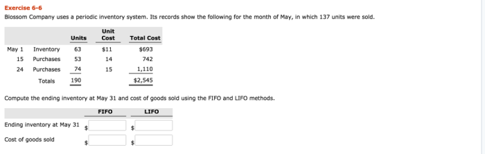 Blossom company uses a periodic inventory system